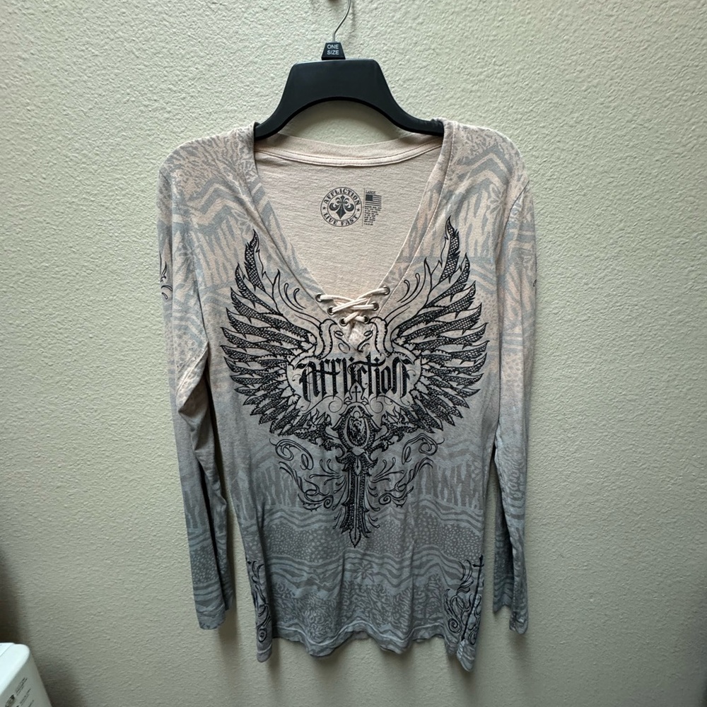 Affliction Women's Bling Long Sleeve Top